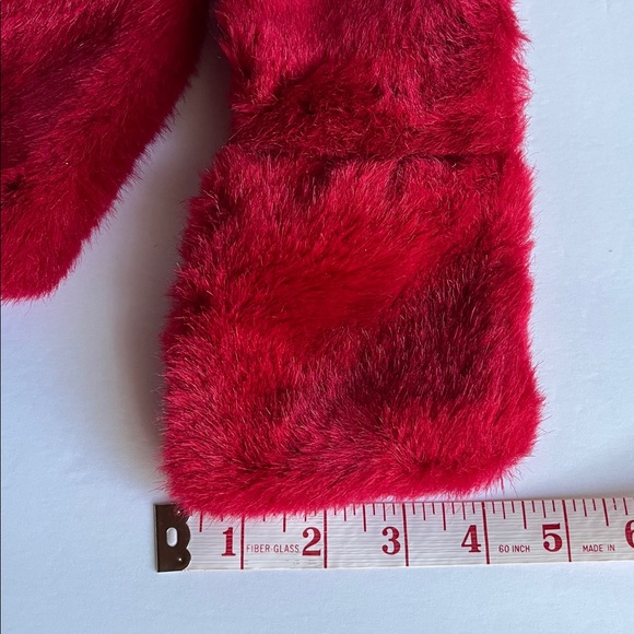 Red Faux Fur Scarf Neckwrap Muffler Warmer Luxurious Fleece Lined - Picture 7 of 10